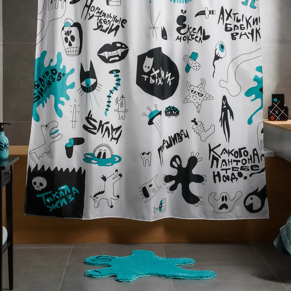 Шторка для ванной Irony 180х200 см цвет белый MOROSHKA STLM-2206590