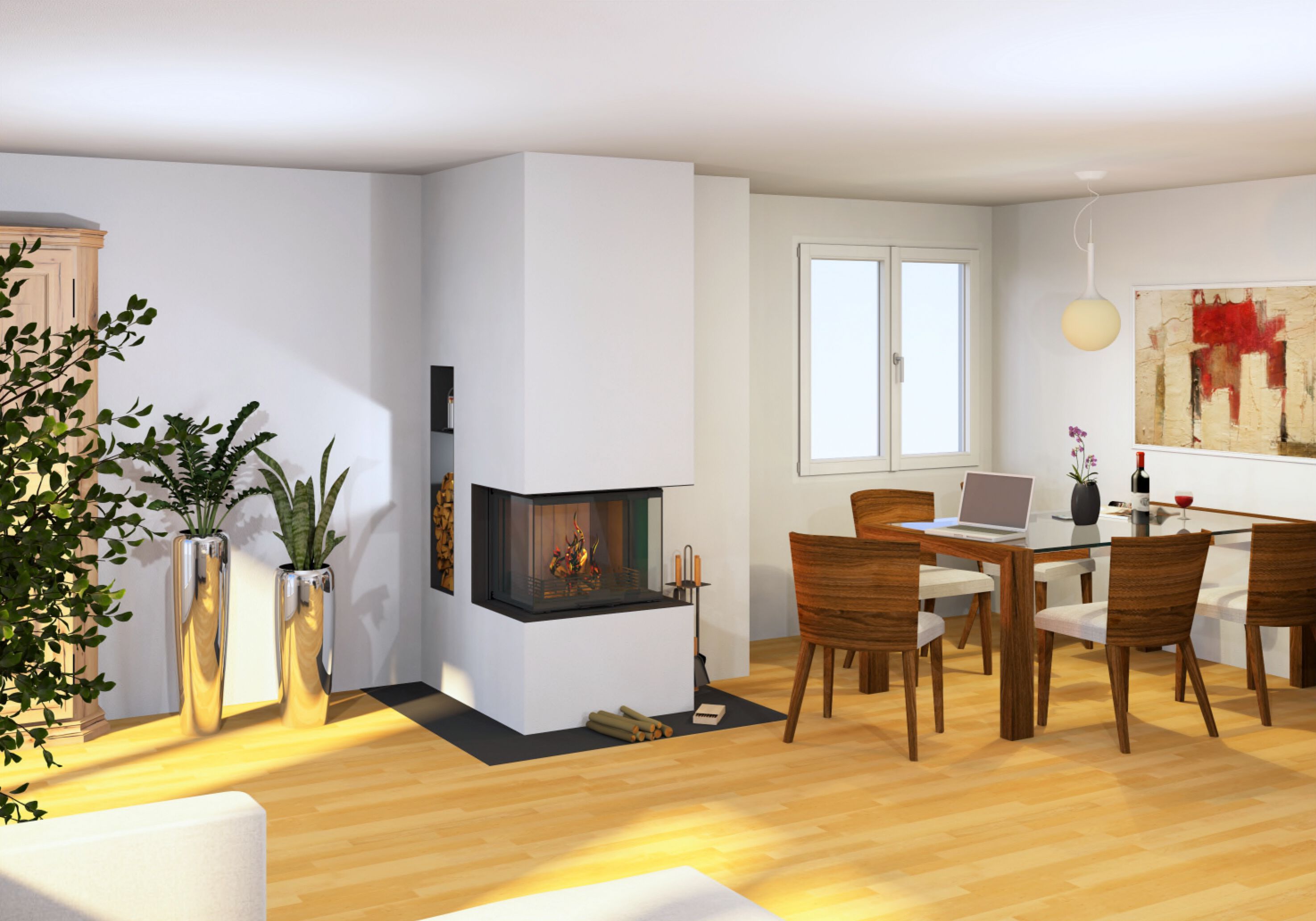 Стальной дровяной камин с тройным фасадом RÜEGG RAS ARCH-00082410 - Вид №2