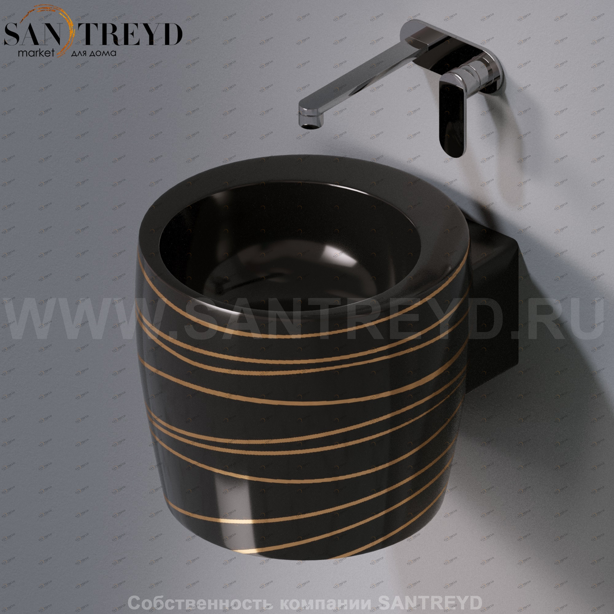 L102T0R0V1.411G Подвесная раковина настенная круглая A. e T. Italia SPOT черная AeT ITALIA TOTEM