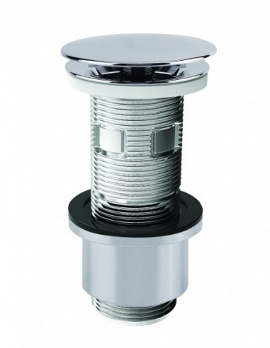 124900 000 00  Универсальный слив для умывальника Cut & Click, закрывающий клапан из латуни, h. 100 мм, хром Valentin Хром  - Вид №1