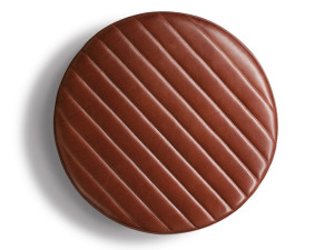 Круглый кожаный пуф