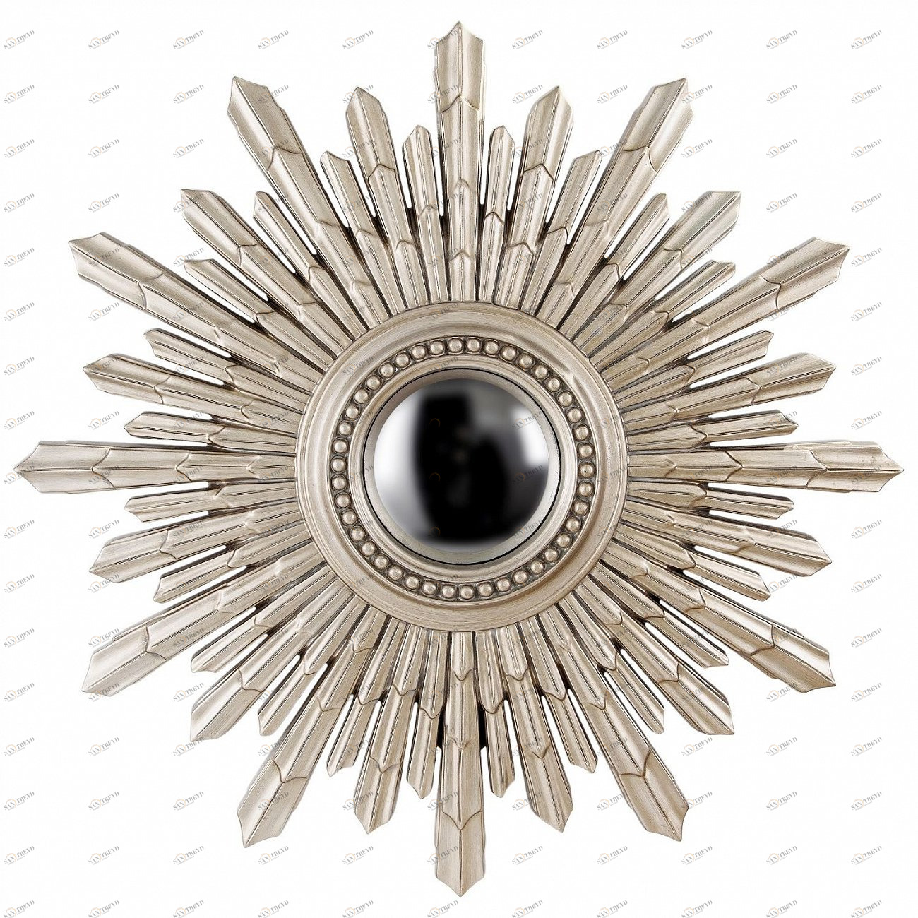 Зеркало-солнце 103 см античное серебро New Solar Silver ART-ZERKALO ДИЗАЙНЕРСКИЕ 00-3884072 Зеркальный;серебро 