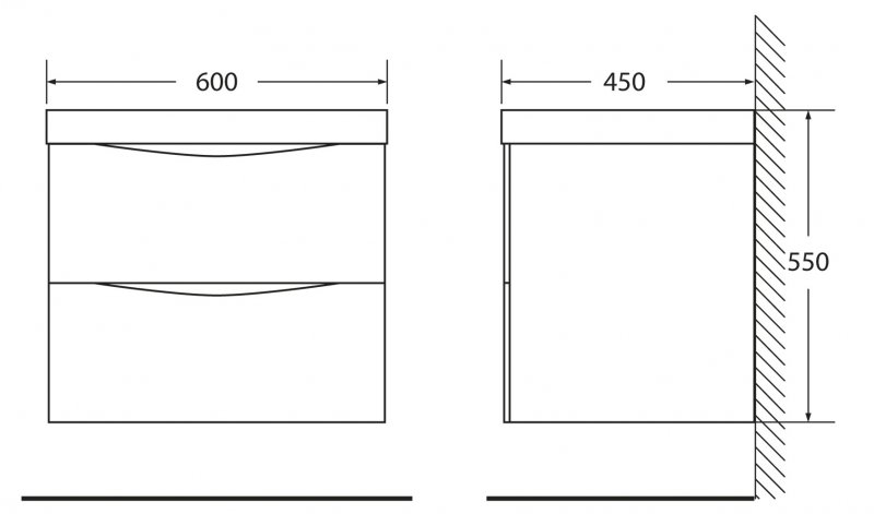 Мебель для ванной BelBagno MARINO-600-2C-SO-CL-P  - Вид №2