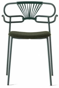 TrabA' Металлический стул с подлокотниками со встроенной подушкой Genoa 0048-met-cross-im