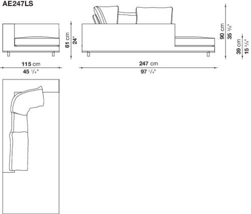 Угловой и секционный диван из ткани Maxalto ARBITER ARCH-00077969 - Вид №7