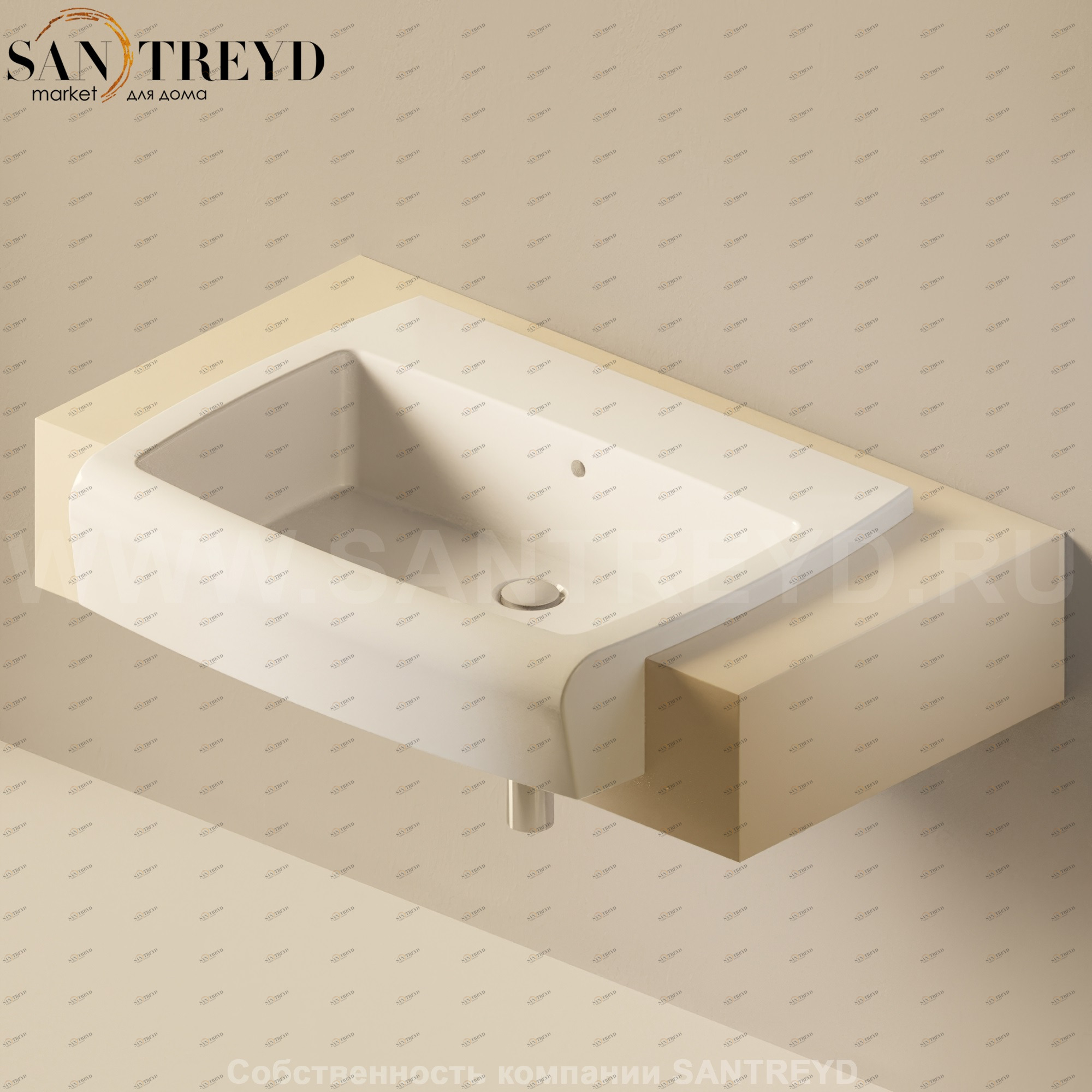 Flaminia UNA Консоль для раковины от 200 до 240 см бежевая UNA75M2.1015 Ceramica Flaminia UNA75M21015