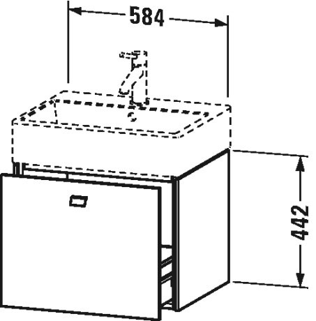 BR405302222 Brioso Тумбочка подвесная Белый глянцевый декор Duravit - Вид №1