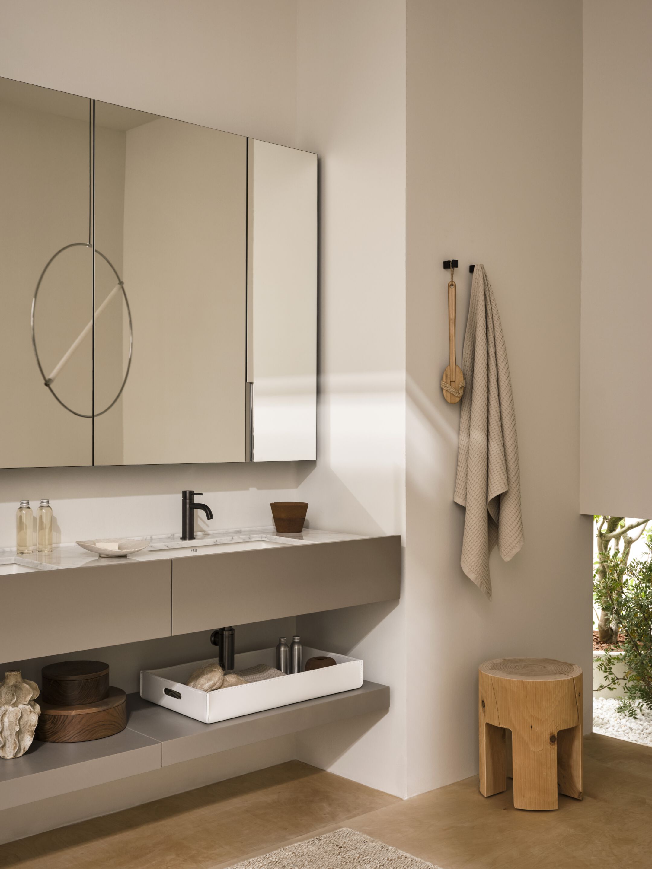 Деревянный подвесной умывальник со встроенным умывальником Ceramica Cielo Filo ARCH-00081085 - Вид №1