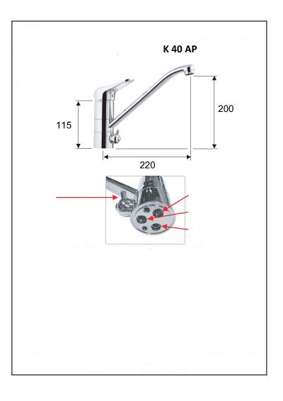 Смеситель для кухни Remer К40AP с подключением питьевой воды K40AP 1143211 - Вид №1