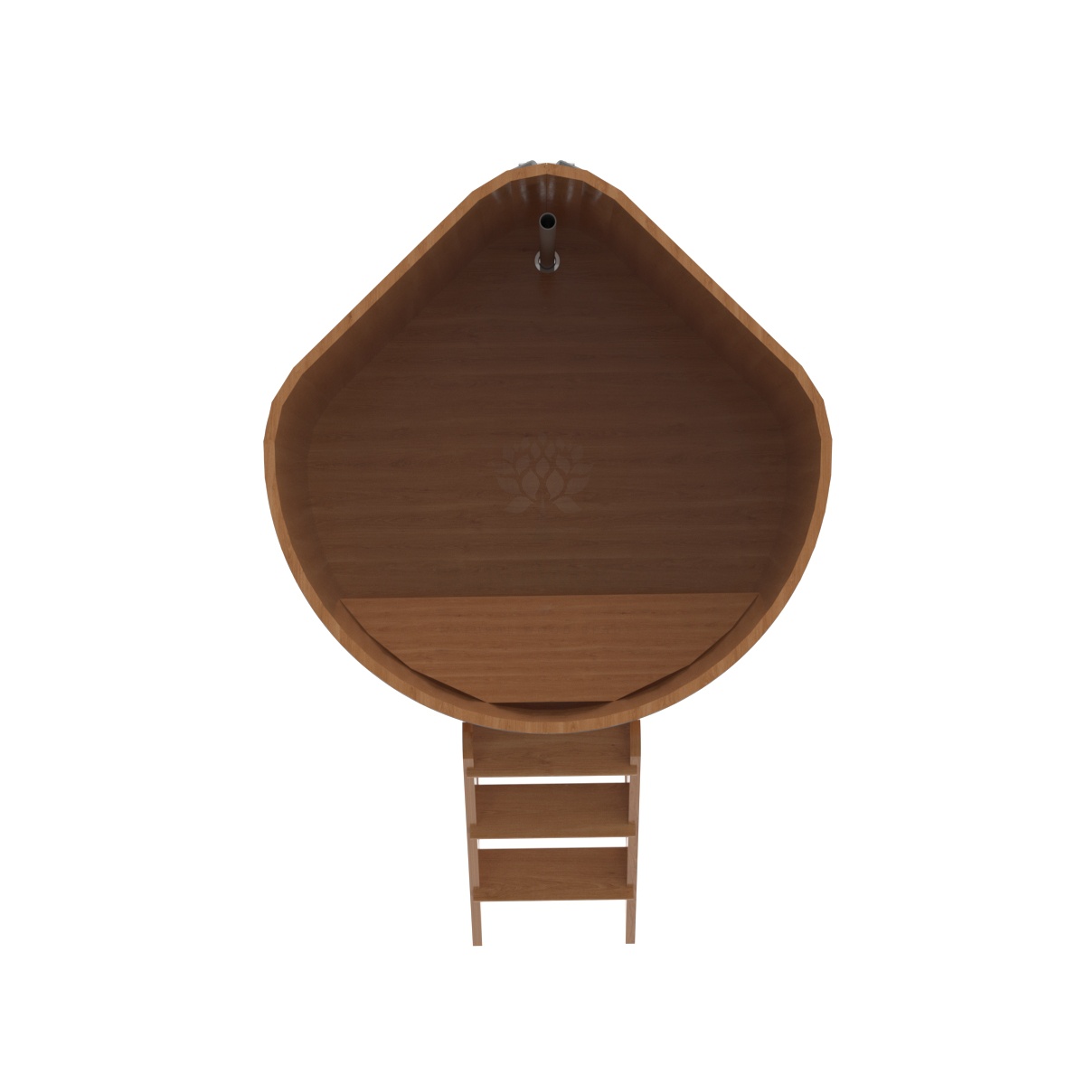 1357 Купель угловая из дуба 1,19х1,19х1,2 натуральная Alyarus  - Вид №4