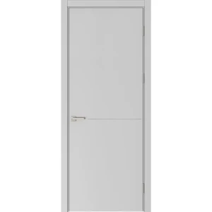 Дверь межкомнатная глухая Николь 80x220 см эмаль цвет серый с замком и без петель 89464672 STLM-2192445