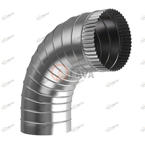 Отвод LAVA 180, угол 90*, нерж. 439 (0,5) 5719