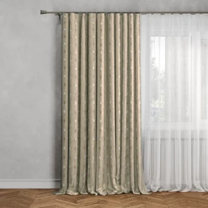 Штора «Макраме» ПАВЛОВО-ПОСАДСКИЙ ШЕЛК — оливковый бархат 160x260 см 89231535