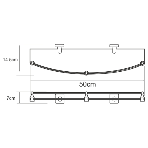K-3944 Dill Полка стеклянная WasserKRAFT Dill K-3900  - Вид №3