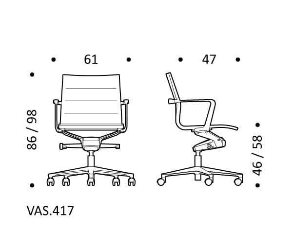 Офисное кресло из ткани с 5 спицами ICF Valea ARCH-00042716 - Вид №2