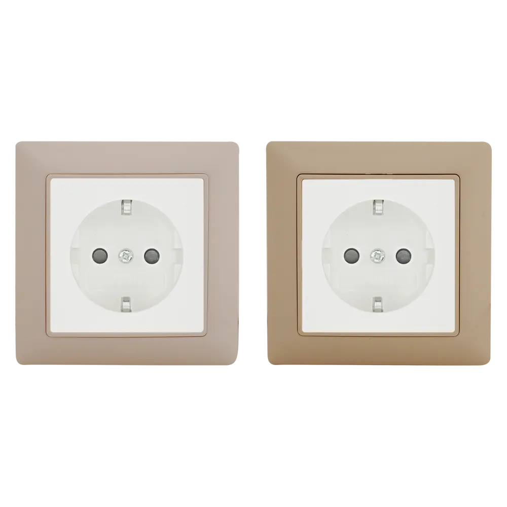 Розетка встраиваемая ABB Basic 55 с заземлением, со шторками, цвет белый STLM-2162494 - Вид №1