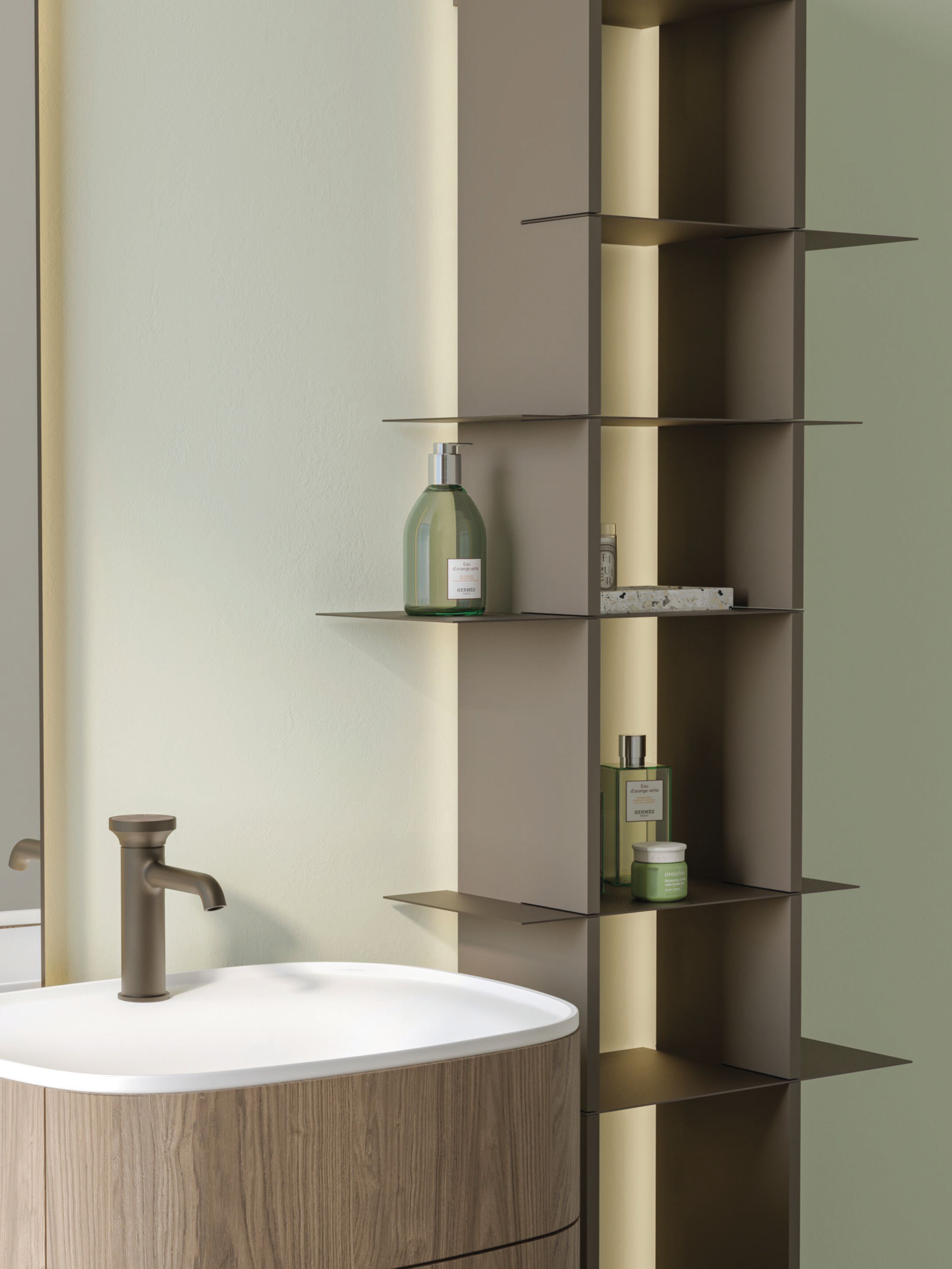 Умывальник HPL с зеркалом Mobilcrab Curvy ARCH-00098060