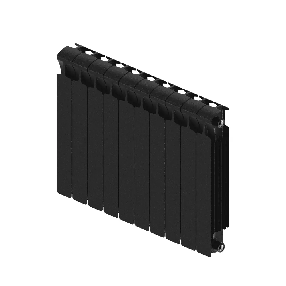 Радиатор секционный Rifar Monolit M50010RAL9005 500/100 10 секций боковое подключение биметалл черный STLM-2185936 - Вид №1
