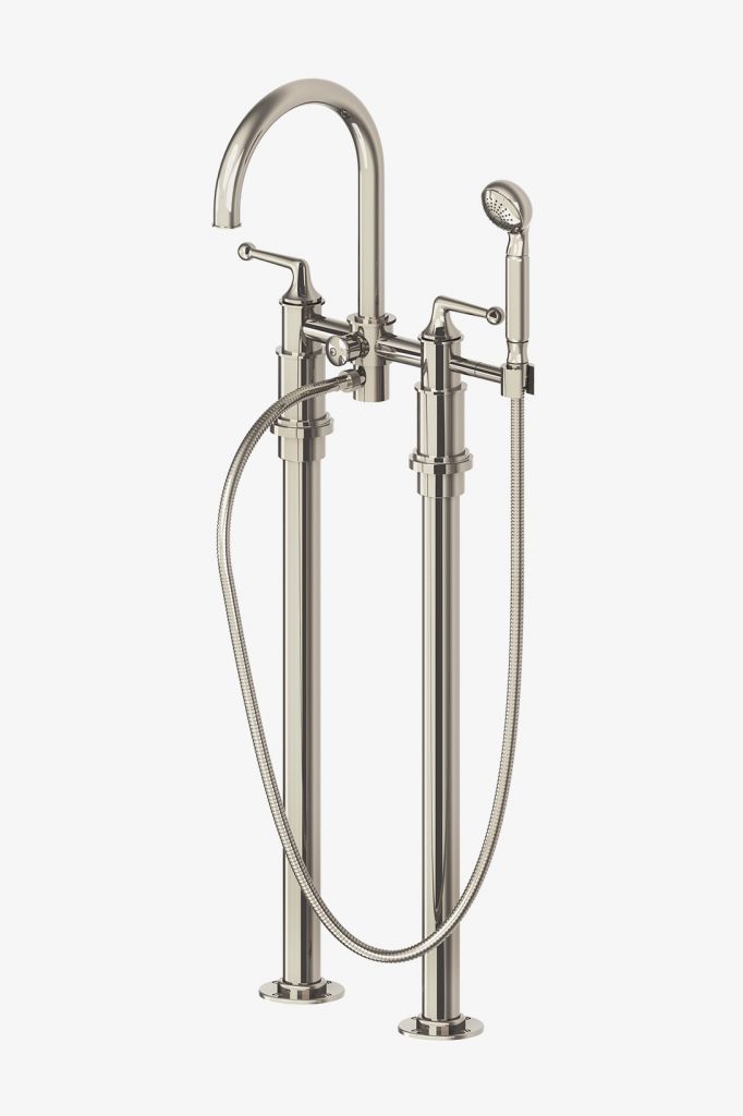 DSXT70 Напольный наполнитель для открытых ванн, устанавливаемый на торпедо, с металлическим ручным душем и ручками Waterworks Dash