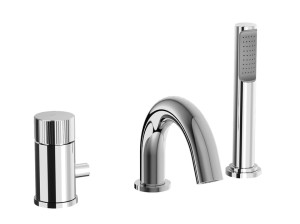 Смеситель для ванны с 3 отверстиями и ручным душем