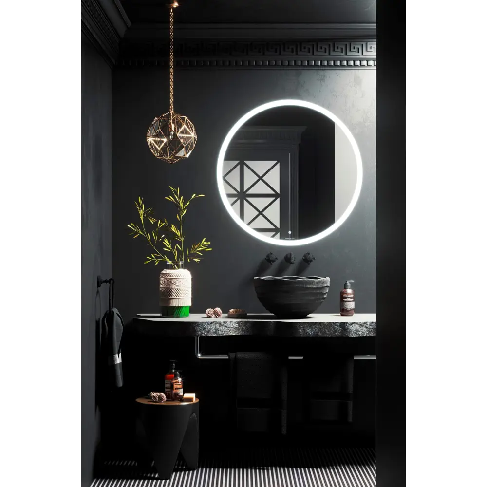 Зеркало для ванной Omega Glass Тип 3 SD973 с подсветкой 90 см круглое STLM-2012282 - Вид №1