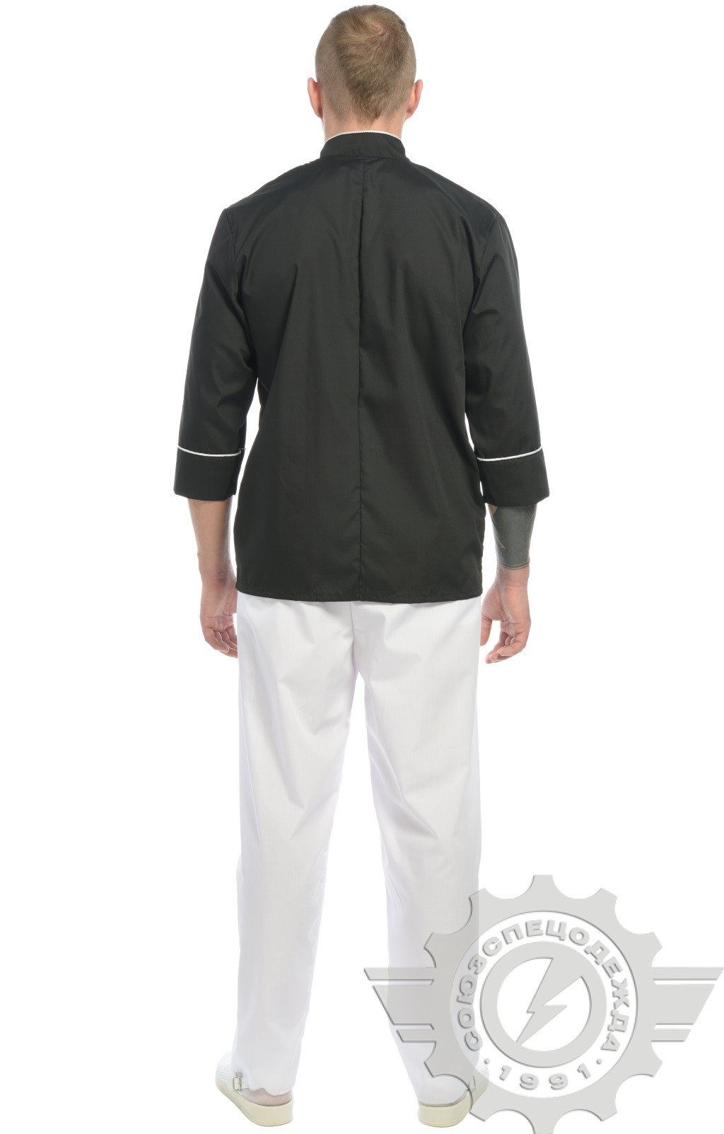 69104 Куртка поварская "Люкс-Лайт" черная  Повар  размер 52-54/182-188 Спецодежда  - Вид №7