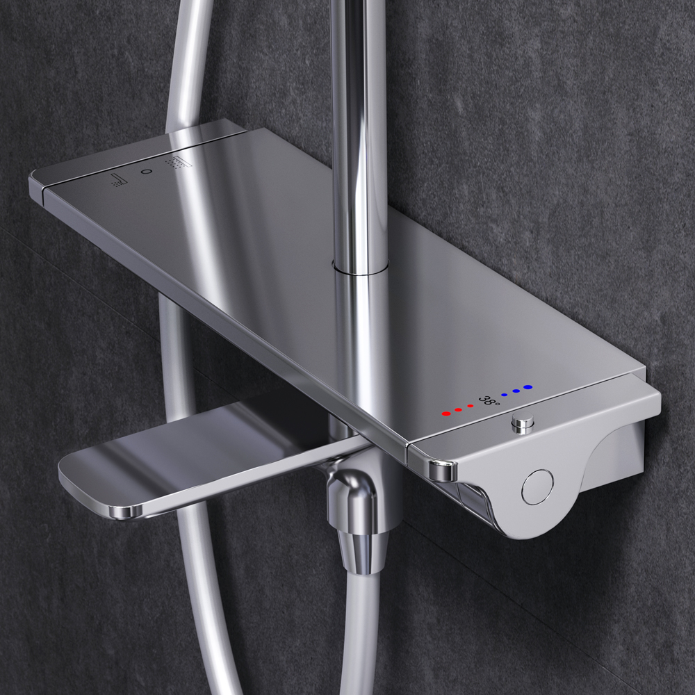 F0770A500 Spirit V2.0 душ.система набор: смеситель д/ванны/душа с термостатом верхн. душ d 250 мм AM.PM Spirit 2.0  - Вид №2