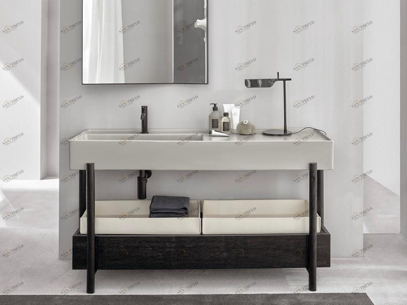 Ceramica Cielo Умывальник из керамики прямоугольной формы с ящиками Plinio sun-id-1405672