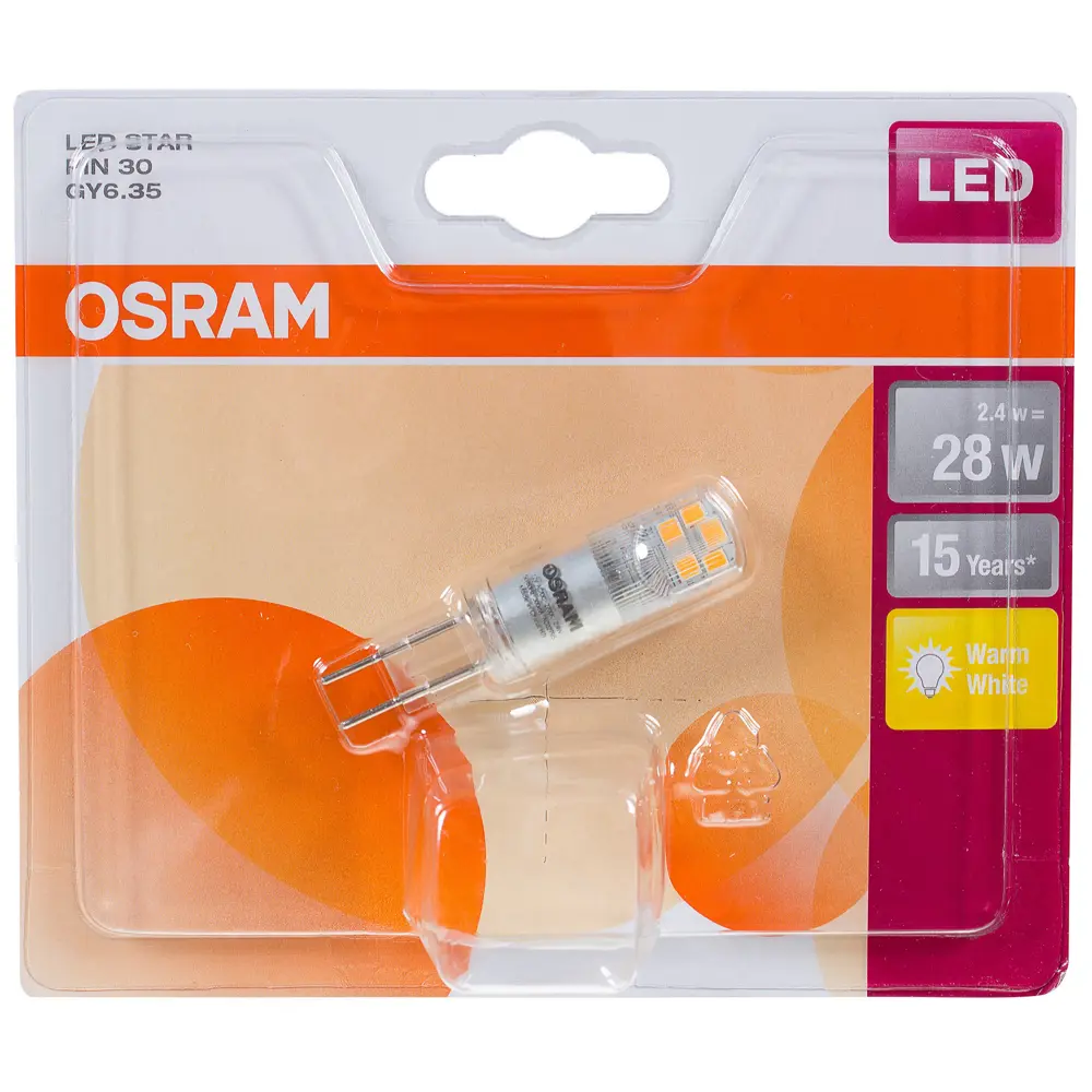 Лампа светодиодная Osram GY6.35 2.5 Вт 300 Лм свет тёплый белый 18644007 STLM-2066587  - Вид №1