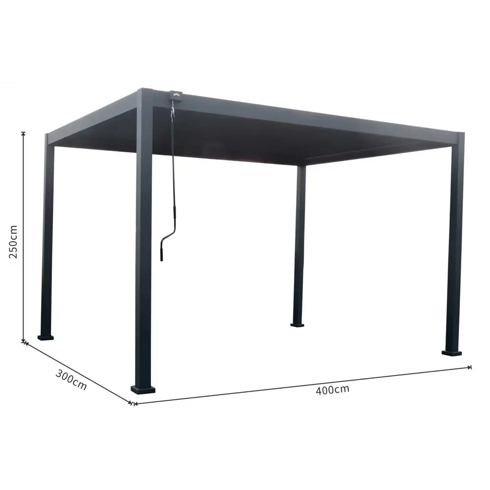 Пергола 3x4x2.5 м темно-серый алюминий Santreyd BIOCLIMATIC-S STLM-2071915 - Вид №3