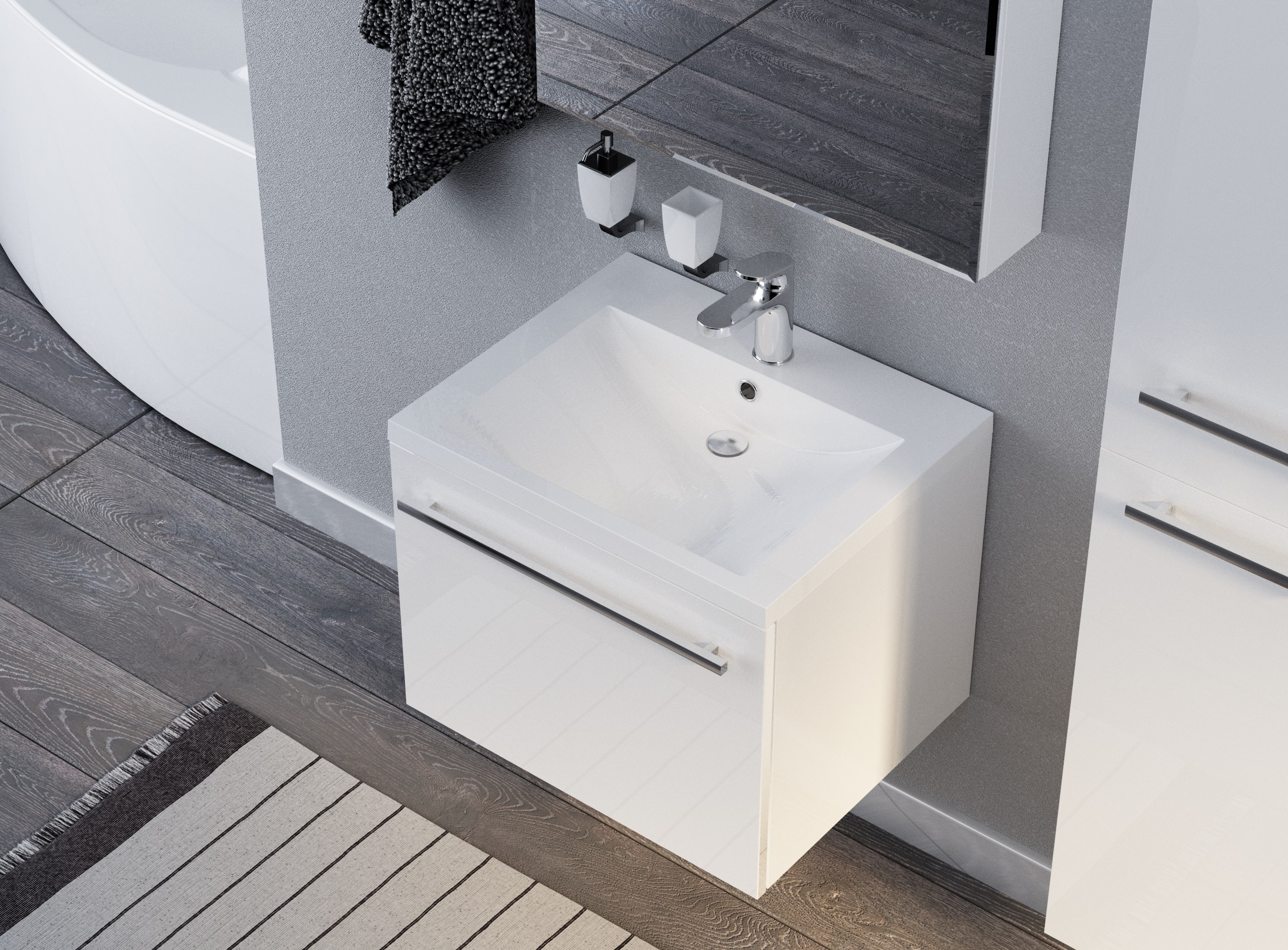 У51037 Тумба Соната 58П 1я, Белый глянец 1 Marka Соната  - Вид №1