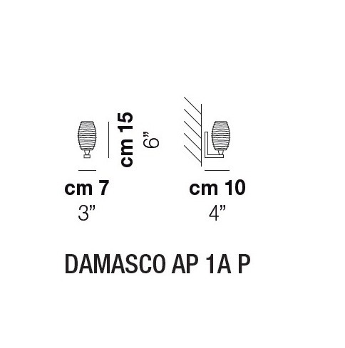 Vistosi Damasco AP 1A P BCO NI настенный 58553 - Вид №2