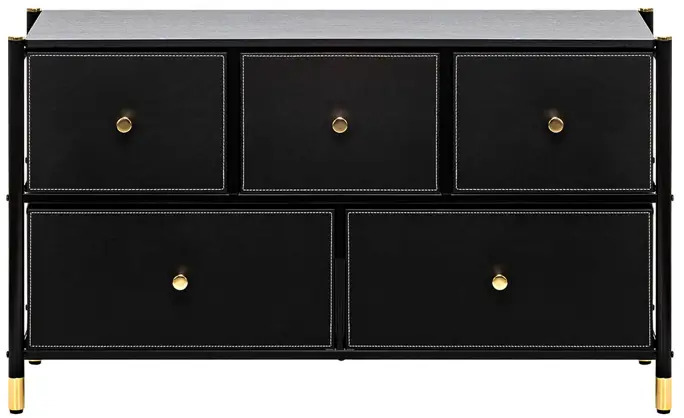 91639982 Комод 5 ящиков Leset Хайди 5 100.20x58.70x30 см сталь цвет черный STLM-1080505