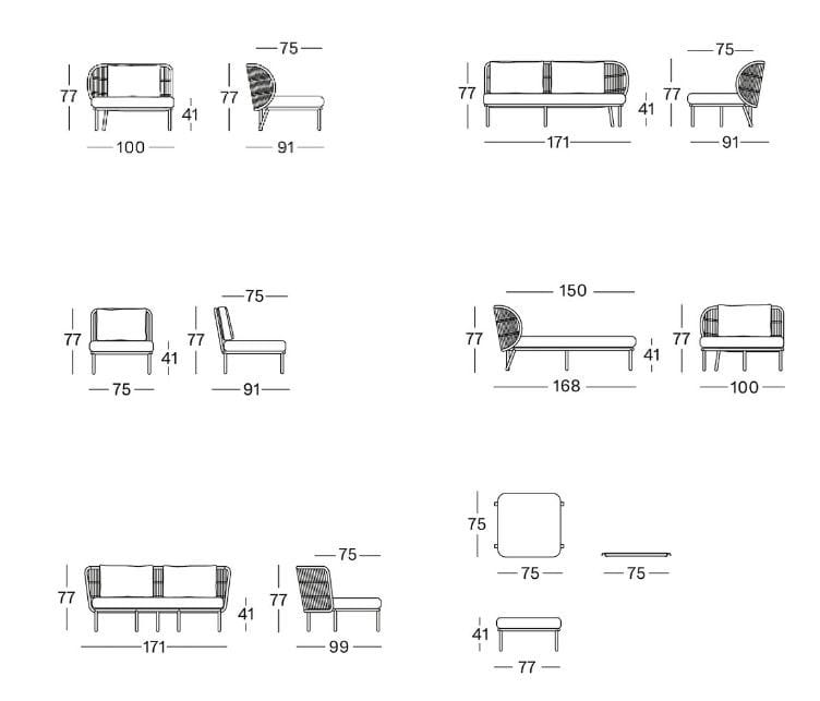 Тканевый угловой модульный садовый диван Vincent sheppard Кодо ARCH-00001263 - Вид №12