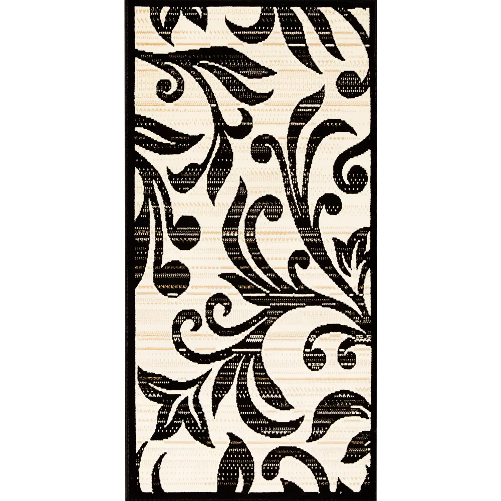 Ковер полипропилен Лагуна D160KS 60x110 см цвет черный MERINOS STLM-2041892