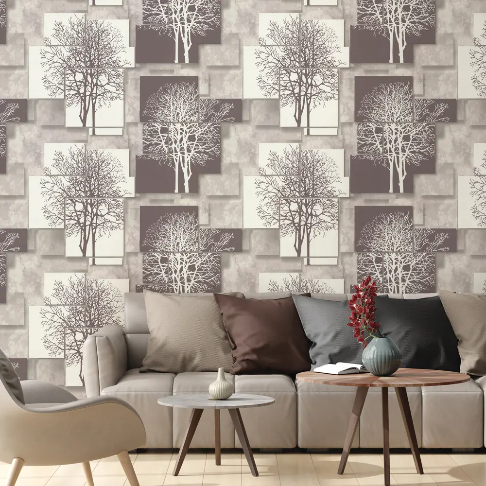 Обои флизелиновые Аспект Ру Каскад бело-коричневые 1.06 м 70369-28 STLM-2145617 - Вид №2