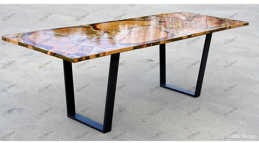 ANTICO TRENTINO Прямоугольный стол для гостиной Lebrìc design - legno e resina sun-id-1394958