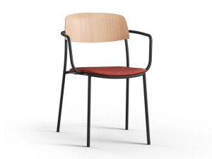 Стальной стул с подлокотниками