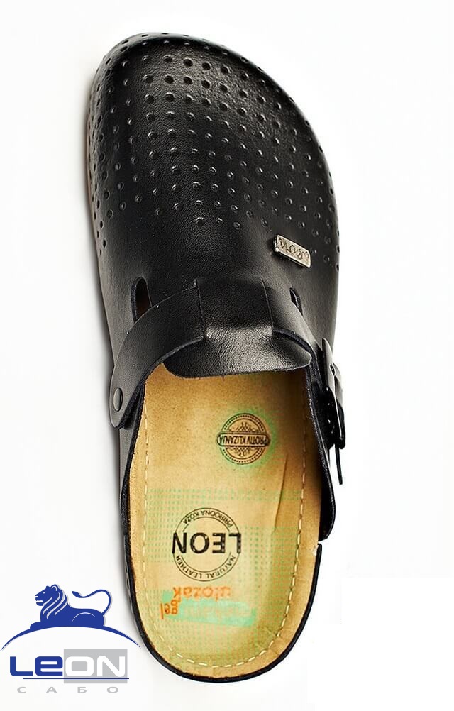 61958 Сабо "Leon" мужские черные LEON  Медицинская обувь  размер 45  - Вид №3