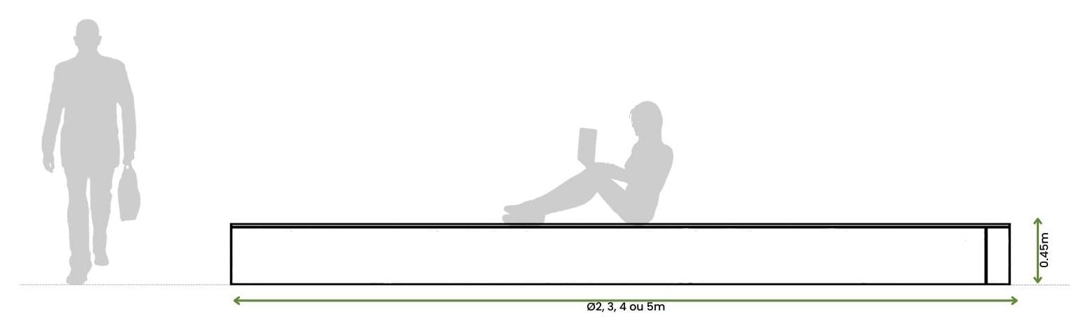 Стальная и деревянная скамейка со встроенной плантатором Urbencéa LUNA ARCH-00037808 - Вид №2
