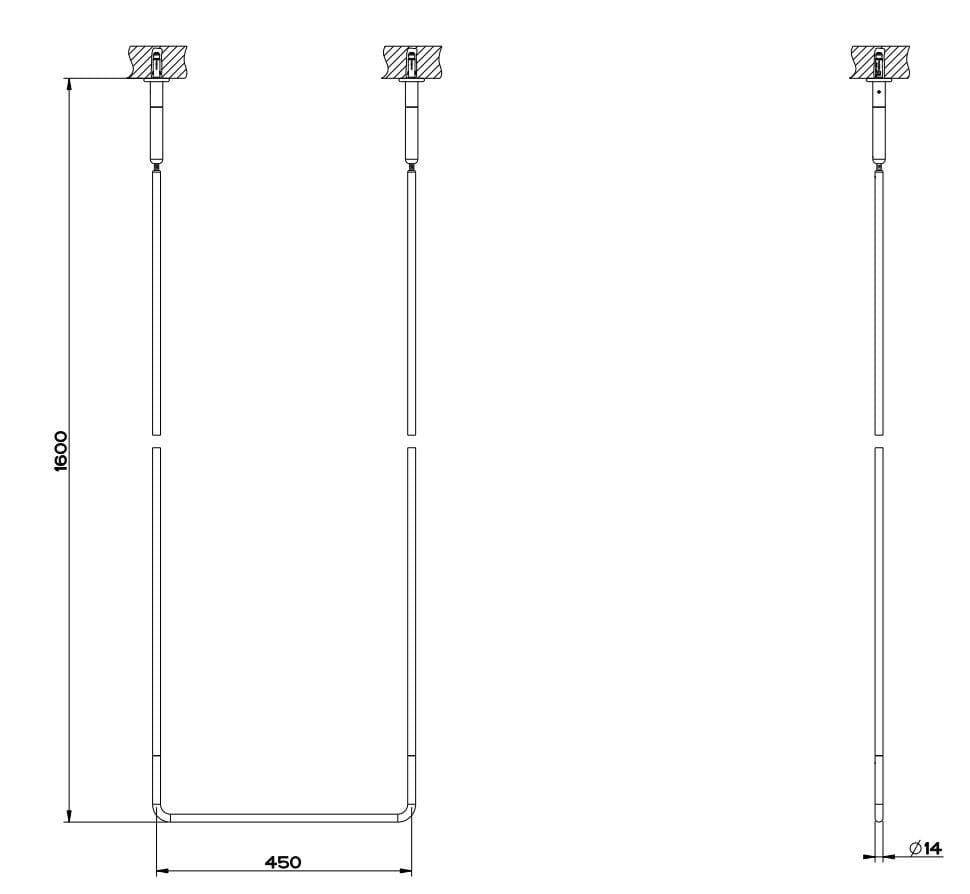 Металлический потолочный держатель для полотенец Gessi капля ARCH-00141351 - Вид №5