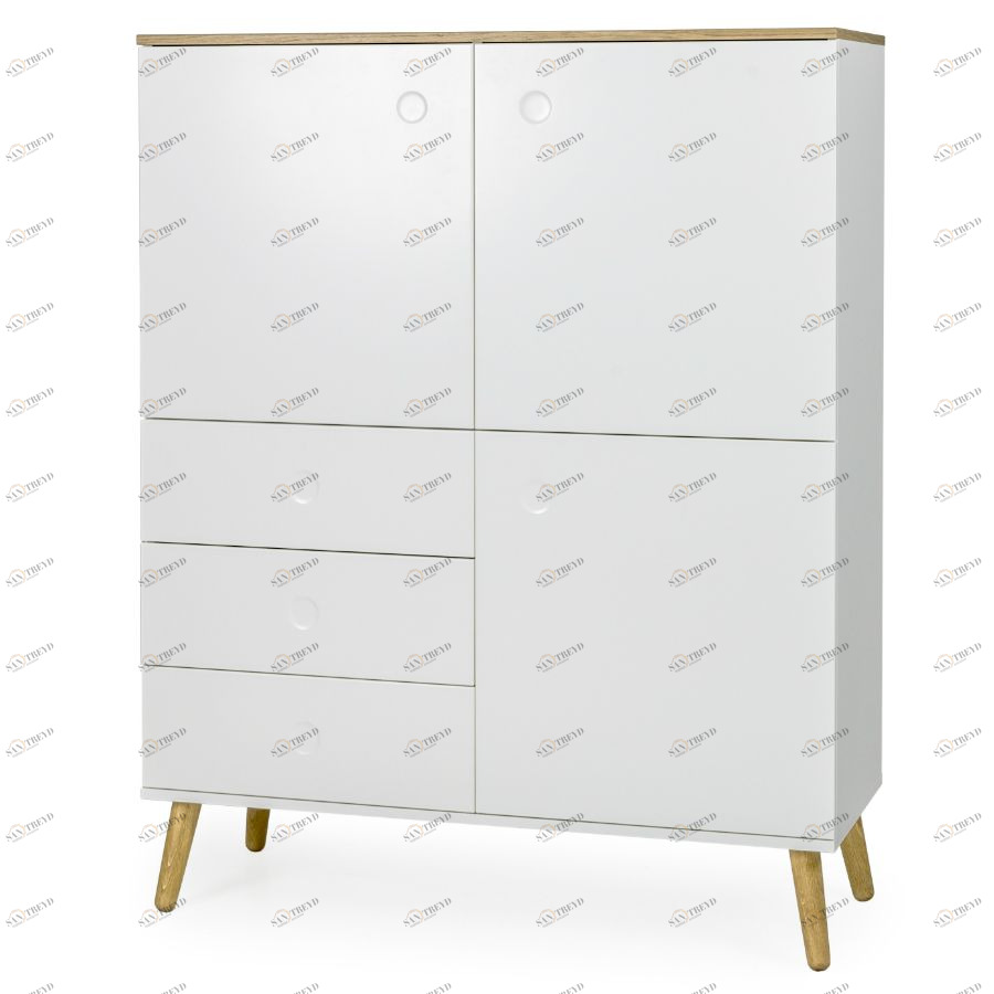 Шкаф Tenzo Dot, 137х109х43 см, дуб, белый 1666454