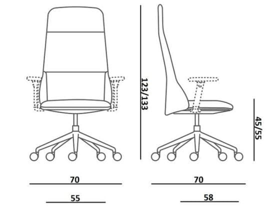Офисное кресло руководителя с подлокотниками 5 спиц Quinti Sedute ARCH-00048546 - Вид №2