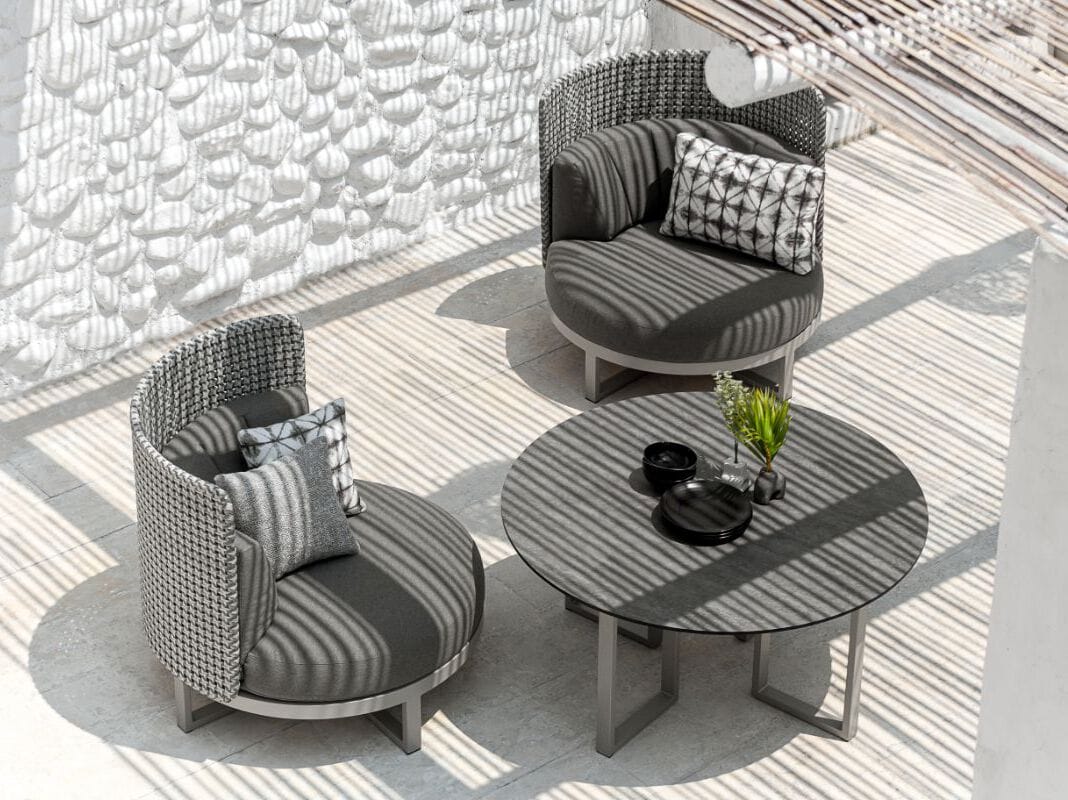 Тканевое садовое кресло с подлокотниками и высокой спинкой MAMAGREEN Munia ARCH-00149925 - Вид №2