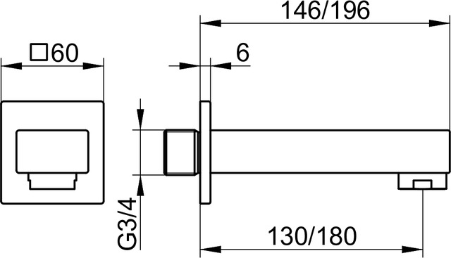 51145030000 Излив для ванны DN 20 KEUCO Edition 11 - Вид №3