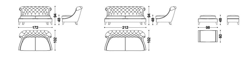 Кожаный диван capitonné OPERA CONTEMPORARY Magda ARCH-00048804 - Вид №2