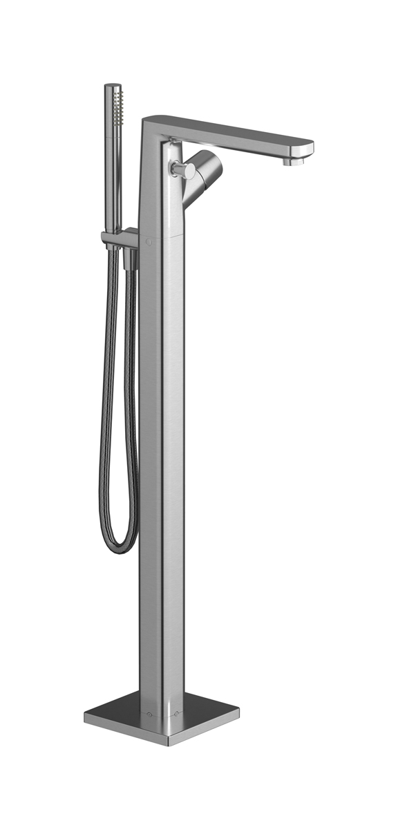 Напольный смесиель для ванны с встроенным душем. WE ARE IB tw220cc Brushed Nickel TAAAC