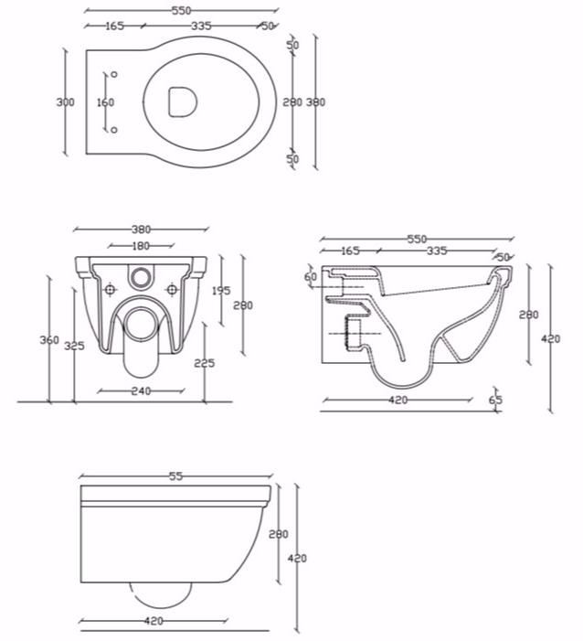 Подвесной унитаз настенный Белый Galassia ETHOS Италия sun-id-1488303 - Вид №3