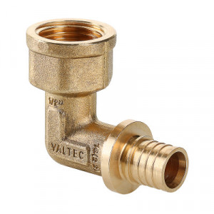 VTm.452.BG.002004 Фитинг аксиальный универсальный – угольник надвижной с переходом на внутреннюю резьбу Valtec 20 (2,8) мм х 1/2"