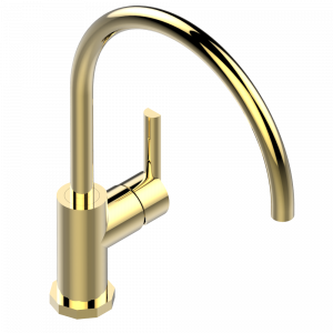 G8B-6181N Смеситель для кухонной мойки однорычажный Thg-paris Les Ondes с рукоятками Покрытие PVD золотистый цвет